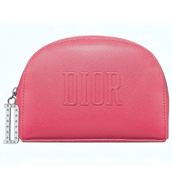 DIOR Makeup Pouch Cosmetic Bag (PINK CORAL) Size: 7"L x 5"H - Picture 13 of 13